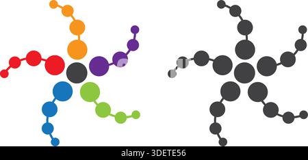 Dots Network Abstract Logo Design Technology Vector Template Icon Stock Vector