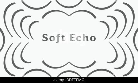 Label card featuring layered soft wave motifs that ripple around the edges for a gentle organic feel. Stock Vector