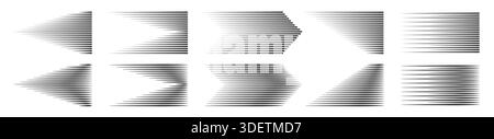 Speed lines collection. Set of motion effects Stock Vector