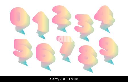 Set of colorful blend numbers for marketing design Stock Vector