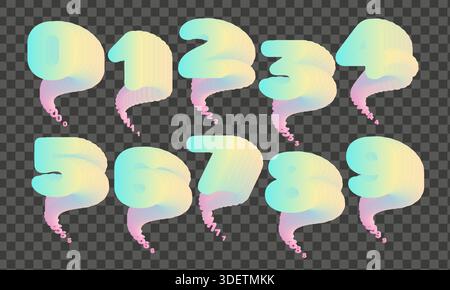 Set of colorful blend numbers for marketing design Stock Vector