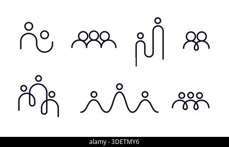 People group logo set. Business team sign. Stock Vector