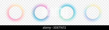 Shining circle frame with gradient isolated on white background. Fluid vivid color gradients Stock Vector