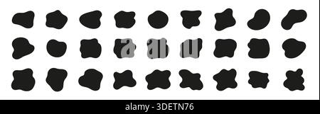 Black liquid organic shapes collection Stock Vector