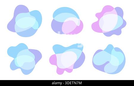 Flowing liquid shapes set Stock Vector