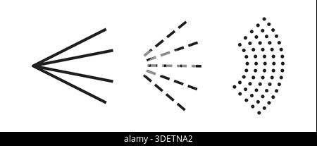 Spray icon set. Water drop hairspray Stock Vector