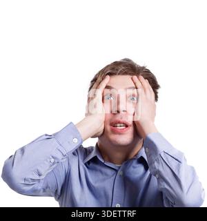 Shocking news. Shocked man expressing amaze on face Stock Photo