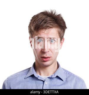Shocking news. Emotional man expressing amaze on face Stock Photo