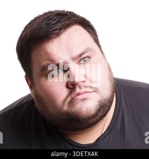 Shocking news, man expressing wonder, face emotion Stock Photo