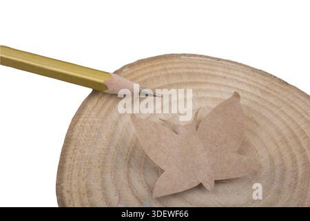 Paper cut style with butterflies. Paper butterflies on a white background Stock Photo