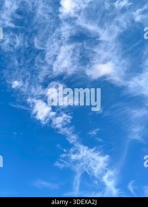 White cloud texture with bright blue sky Stock Photo