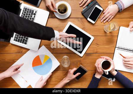 Business handshake at office meeting, contract conclusion and successful agreement Stock Photo