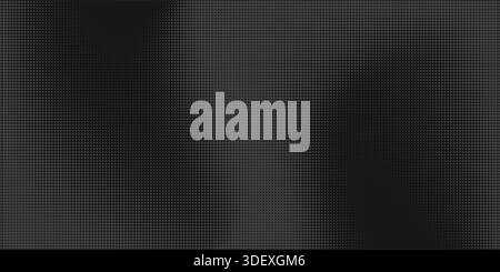 Black halftone pattern with gradient dots creating smooth tonal transitions. Modern dotted background with pixel perfect geometric texture for graphic Stock Vector