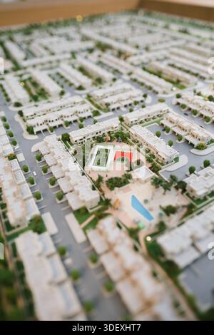 Aerial view of modern residential villas and apartment buildings ...