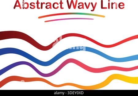Abstract Wavy Line Background with Colorful Fluid Curves Stock Vector