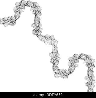 Labyrinth composition created from rounded flowing wave lines forming continuous paths. Stock Vector