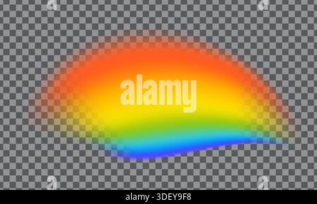 Realistic rainbow shape isolated on transparent background Stock Vector