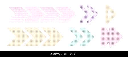 Arrow pixel art, pixel cursor arrow set Stock Vector