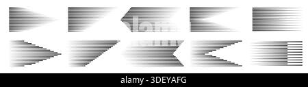 Speed lines collection. Set of motion effects Stock Vector