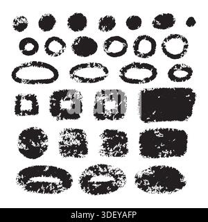 Grunge artistic brush strokes set. Stock Vector