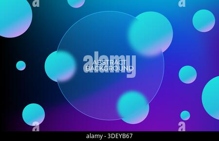 Dark backdrop with 3d colorful gradient spheres Stock Vector