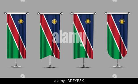 Collection of Vertical Banners Featuring the NAMIBIA Flag Stock Vector