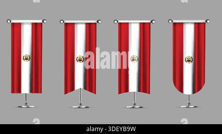 Collection of Vertical Banners Featuring the Peru Flag Stock Vector