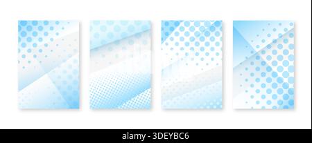 Minimal covers set. Halftone dots pattern Stock Vector