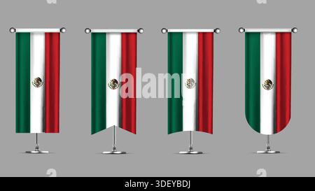 Collection of Vertical Banners Featuring the MEXICO Flag Stock Vector