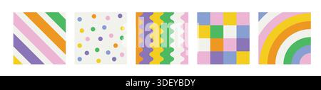 Set of minimal trendy color geometric covers. Stock Vector
