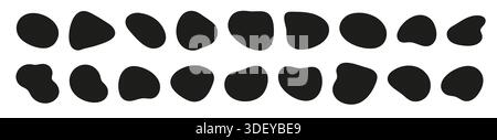 Black liquid organic shapes collection Stock Vector