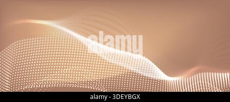 Light 3d wave vector illustration. Technology concept for landing page or presentation Stock Vector