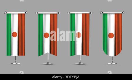 Collection of Vertical Banners Featuring the NIGER Flag Stock Vector