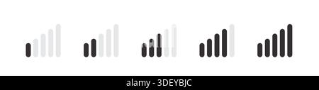 Signal strength indicator. Mobile phone bar status Stock Vector