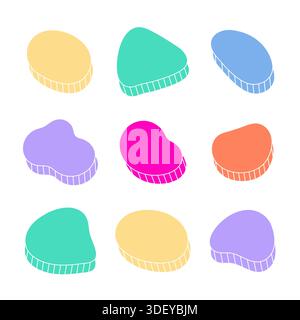 Liquid irregular amoeba blob shape collection. Stock Vector