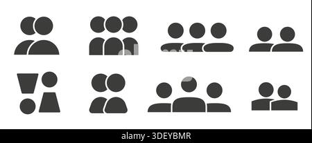 Business team and group vector sign collection. Trendy logo Stock Vector