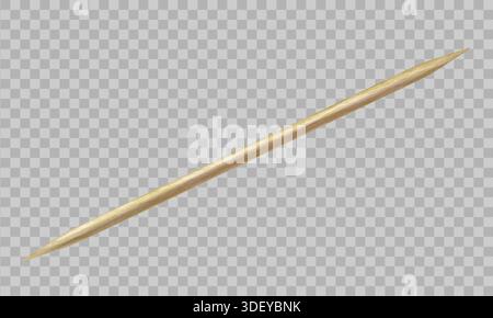 Wooden toothpick isolated on transparent background Stock Vector