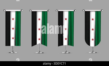 Collection of Vertical Banners Featuring the SYRIA Flag Stock Vector