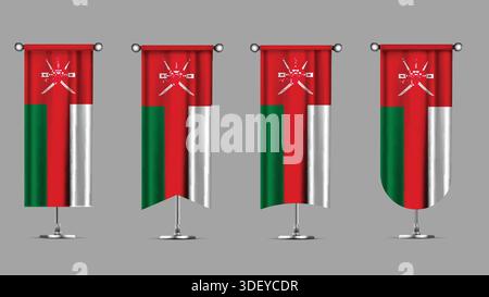 Collection of Vertical Banners Featuring the OMAN Flag Stock Vector