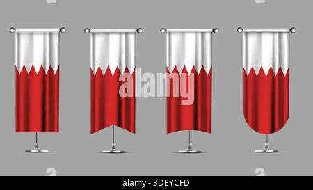 Collection of Vertical Banners Featuring the BAHRAIN Flag Stock Vector
