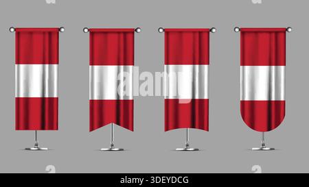 Collection of Vertical Banners Featuring the AUSTRIA Flag Stock Vector