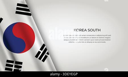 SOUTH KOREA Flag with Original color Stock Vector