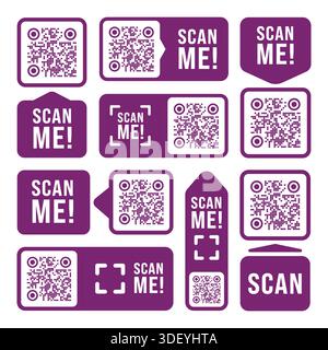QR Code Ready to Use Isolated On White Background Stock Vector