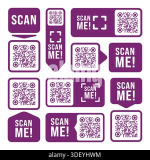 QR Code Ready to Use Isolated On White Background Stock Vector