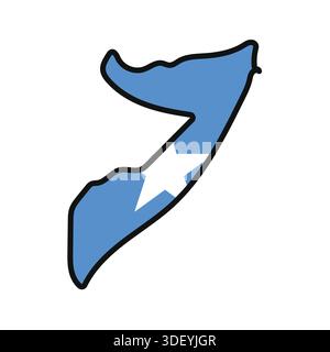 SOMALIA Map with flag in body Stock Vector