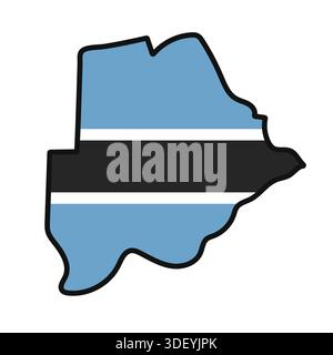 BOTSWANA Map with flag in body Stock Vector