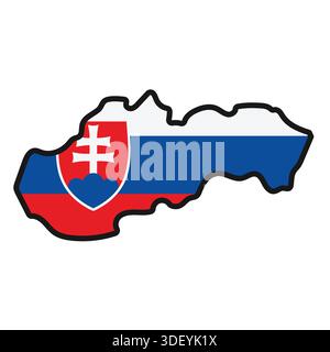 SLOVAKIA Map with flag in body Stock Vector