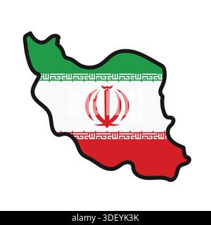 IRAN Map with flag in body Stock Vector