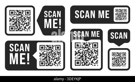 QR Code Ready to Use Isolated On White Background Stock Vector