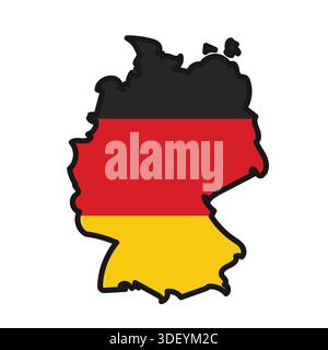 GERMANY Map with flag in body Stock Vector